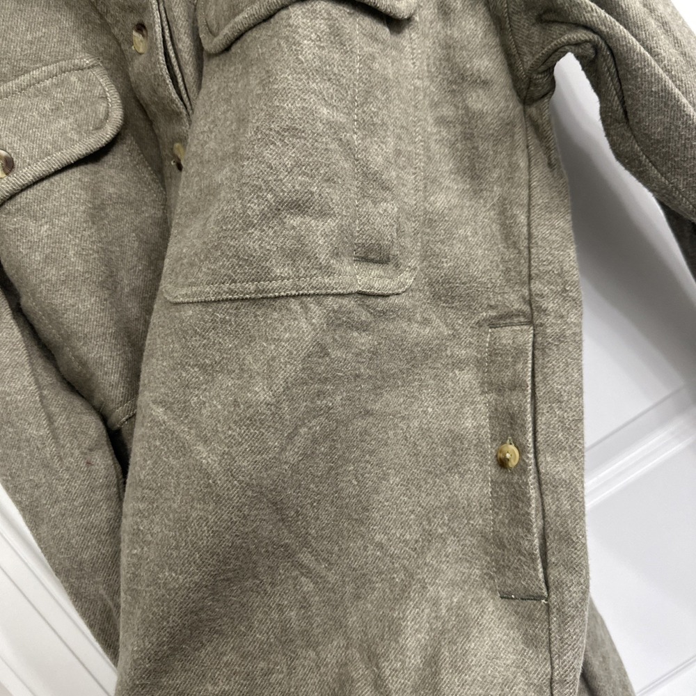 Free People We the Free Size Small Peached Twill Relax Shirt Jacket Green Combo - Picture 7 of 13